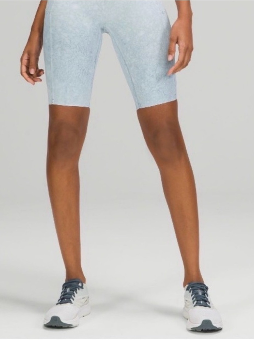 lululemon athletica Pale Blue High-Rise Biker Shorts with pockets size 14